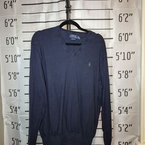 Polo by Ralph Lauren Men's Deep Blue V-Neck Sweater